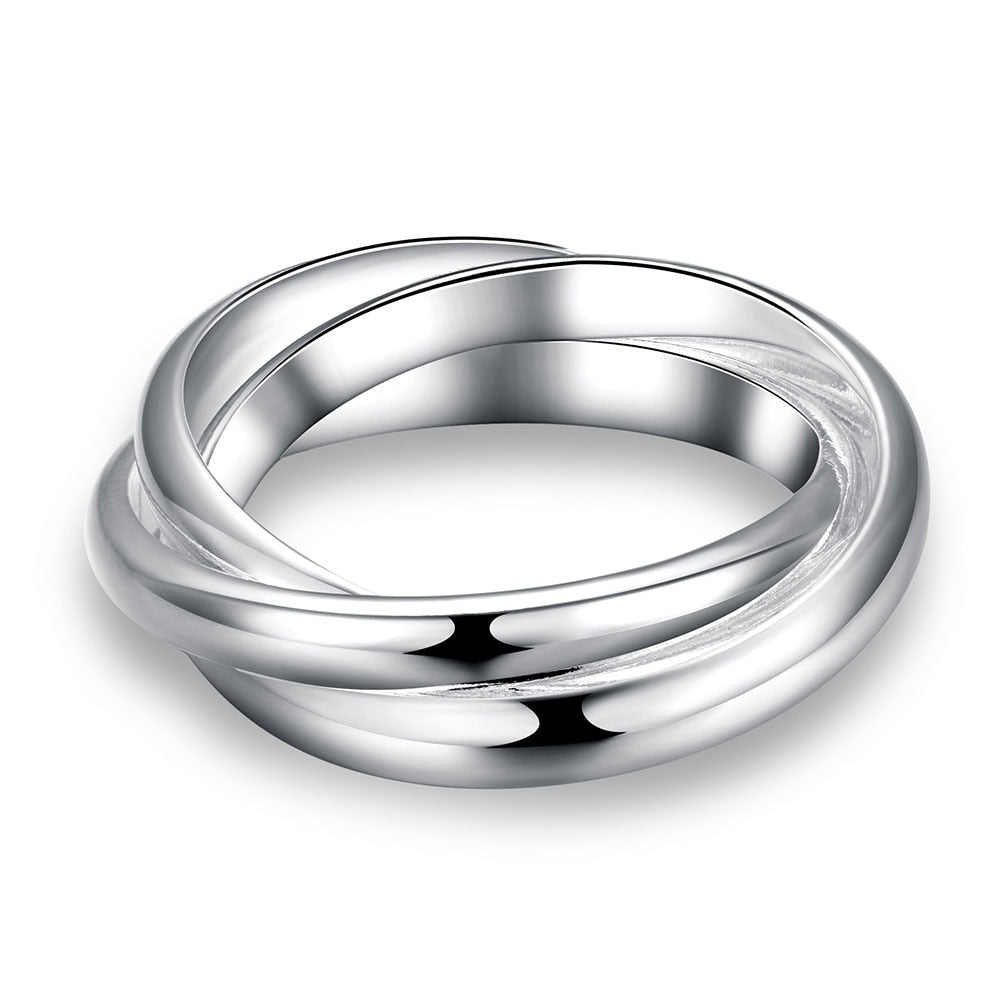 Three Interlocking Oval Rings Triple Gold Interlocking Ring
