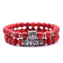 Load image into Gallery viewer, Watchful Owl Stone Bracelet