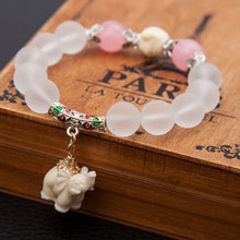 Load image into Gallery viewer, White Elephant Charm Bracelet