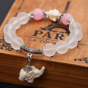 White Elephant Charm Bracelet