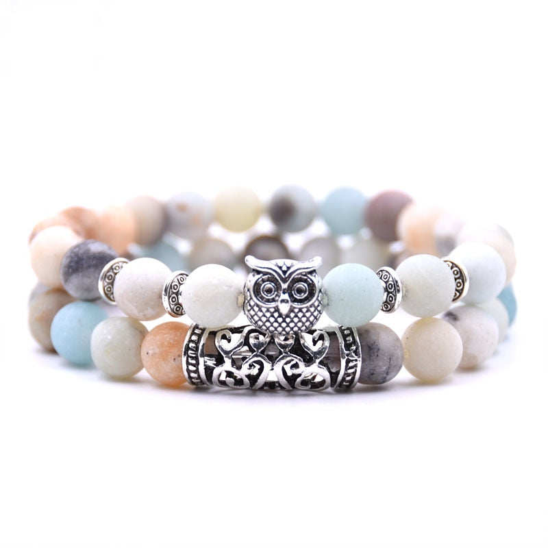 Watchful Owl Stone Bracelet