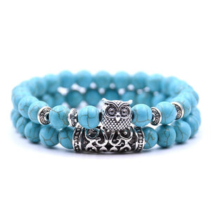 Watchful Owl Stone Bracelet