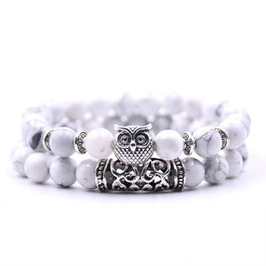 Watchful Owl Stone Bracelet