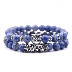 Watchful Owl Stone Bracelet